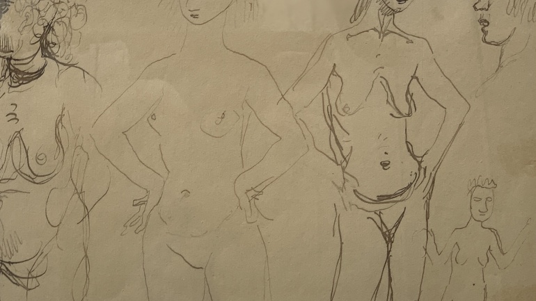 Study of Heads and Nudes, drawing by August John OM