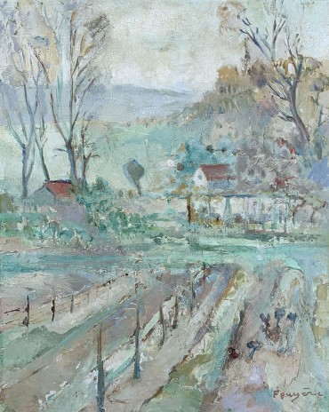 VIneyards, painting by Lucette de la Fougers